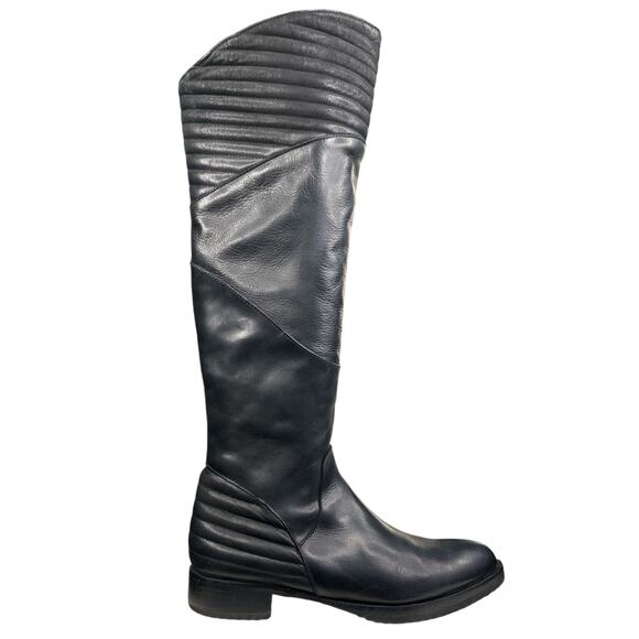 Roberto Durville Paris Women's Black Moto Riding Boots Size 38 US 7/7.5